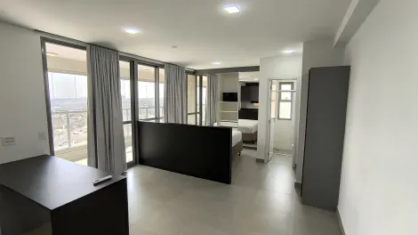 imagem 1 - Apartamento Studio com 50m² sendo 1 quarto/ sala conjugados, com armário, ar condicionado e 1 cama box casal com colchão, ao lado do supermercado Assaí e próximo do Ribeirão Shopping; imagem 1 - Apartamento Studio com 50m² sendo 1 quarto/ sala conjugados, com armário, ar condicionado e 1 cama box casal com colchão, ao lado do supermercado Assaí e próximo do Ribeirão Shopping;